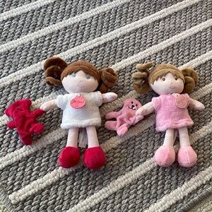 Charming Plush Doll Pair with Teddy Bears
